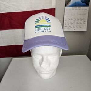 Lido Key Florida Foam Trucker Ballcap Hat Puffy Purple Beach Puff Sunshine State